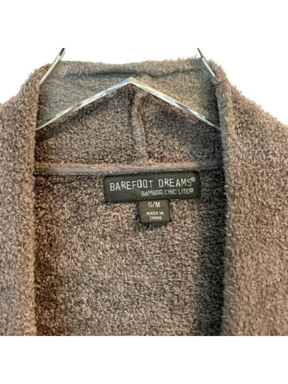 Barefoot Dreams | Taupe Open Waterfall Cardigan Sweater Size Small/Medium - Picture 6 of 9